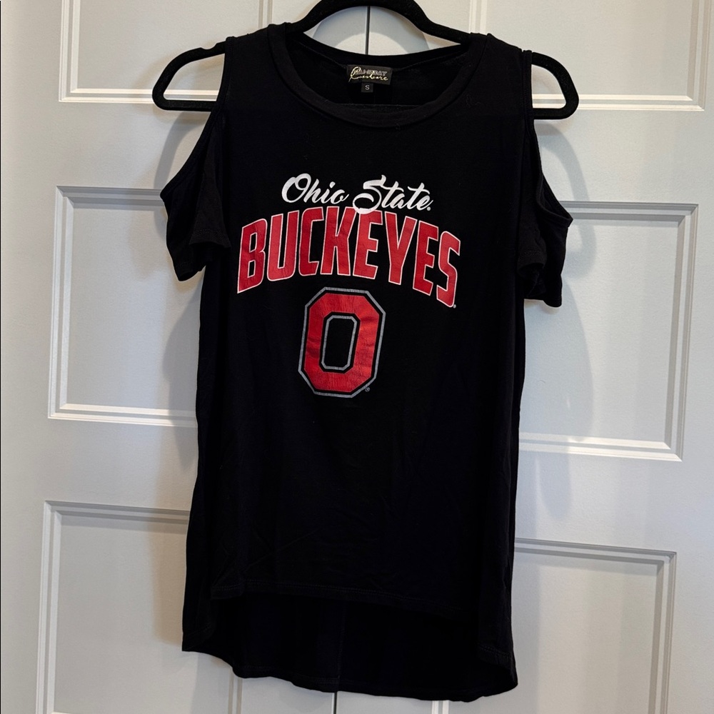Ohio State Buckeyes Black Cold Shoulder‎ Top